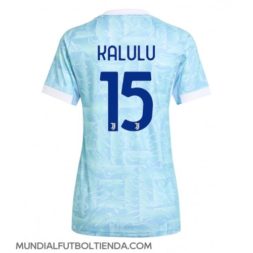 Camiseta Juventus Pierre Kalulu #15 Segunda Equipación Replica 2025-26 para mujer mangas cortas Camiseta Juventus Pierre Kalulu #15 Segunda Equipación Replica 2025-26 para mujer mangas cortas